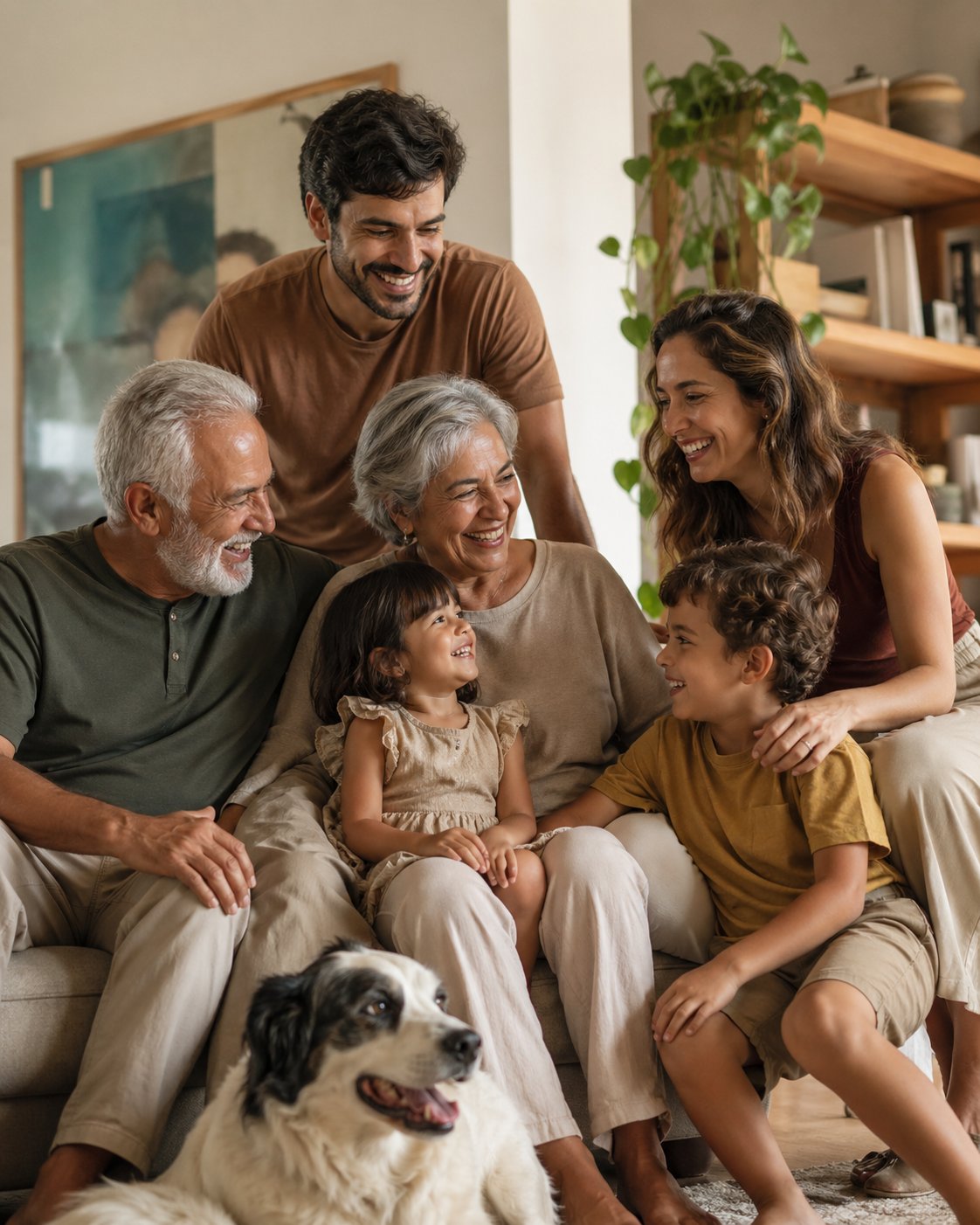Família reunida planejando o futuro juntos